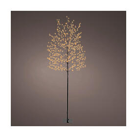 Beleuchteter Baum, schwarz, 180 cm hoch, 720 klassisch warme MicroLEDs, für den Innen- und Außenbereich