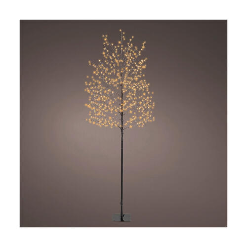 Árbol luminoso negro 180 cm 720 micro LED int ext blanco extra cálido 1