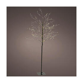 Árbol luminoso 180 cm navideño 720 micro LED blanco cálido int ext negro