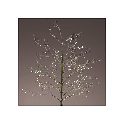 Árbol luminoso 180 cm navideño 720 micro LED blanco cálido int ext negro 3