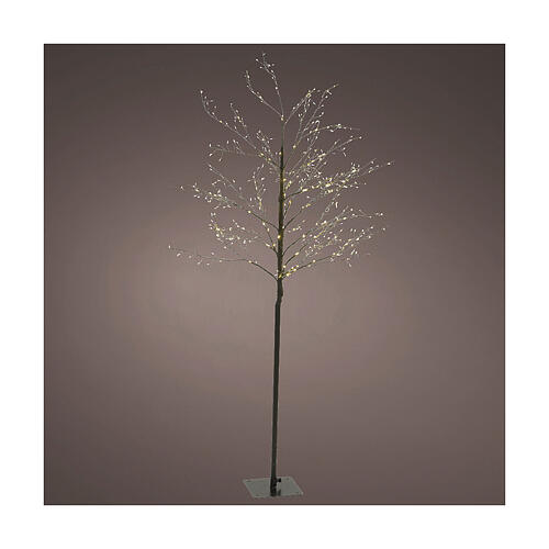 Albero luminoso 180cm natalizio 720 micro LED bianco caldo int est nero 1