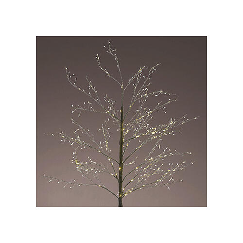 Albero luminoso 180cm natalizio 720 micro LED bianco caldo int est nero 3