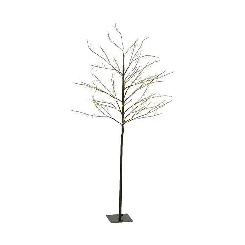 Árvore Natal preta 180 cm 720 luzes micro LED branco quente int/ext 2