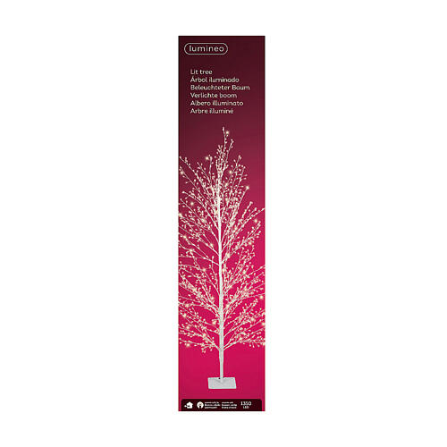 Beleuchteter Baum, weiß, 150 cm hoch, 1350 warmweiße MicroLEDs, für den Innen- und Außenbereich 5