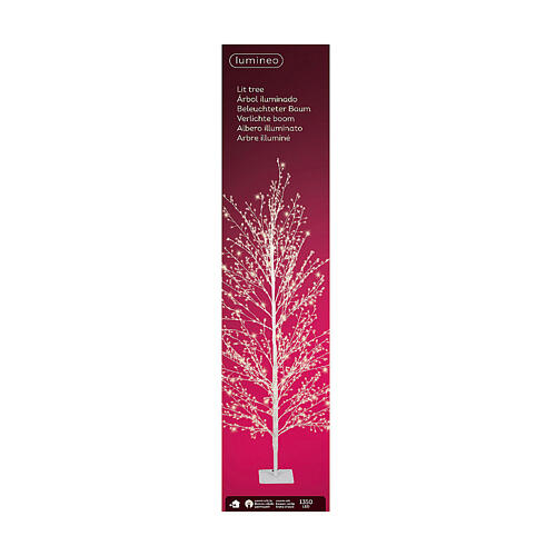 Árbol luminoso 1350 micro LED blanco cálido 150 cm ramas modelables int ext 5