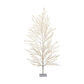 Arbre lumineux blanc 1350 micro LEDs blanc chaud 150 cm pliants branches int/ext