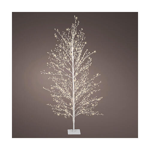 Árvore luminosa 1350 luzes micro LED branco quente 150 cm galhos flexíveis int/ext 1