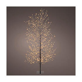 Beleuchteter Baum, schwarz, 150 cm hoch, 1350 klassisch warme MicroLEDs, für den Innen- und Außenbereich