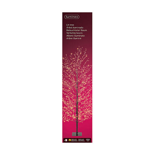 Albero luminoso nero 1350 micro LED luce extra calda 150 cm int est 5
