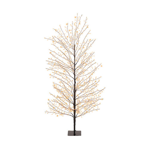 Árvore luminosa preta 1350 luzes micro LED branco extra quente 150 cm galhos flexíveis int/ext 2