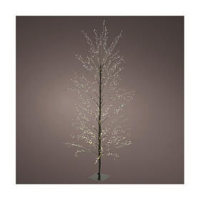 Albero luminoso Natale 150 cm bianco caldo 1350 microLED nero int est 