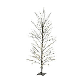 Árvore luminosa Natal 1350 luzes micro LED branco quente 150 cm galhos preto int/ext