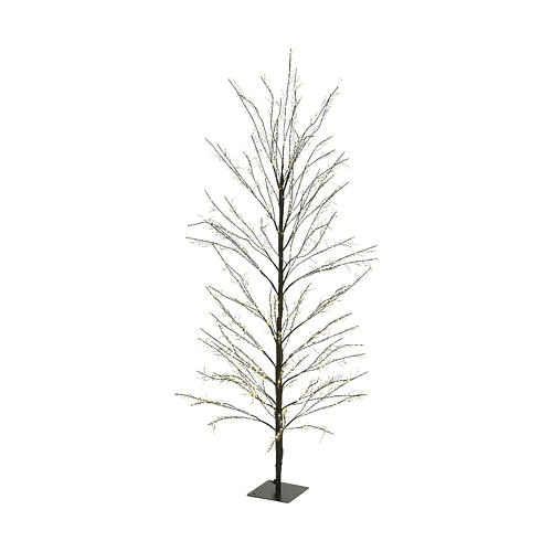Árvore luminosa Natal 1350 luzes micro LED branco quente 150 cm galhos preto int/ext 2