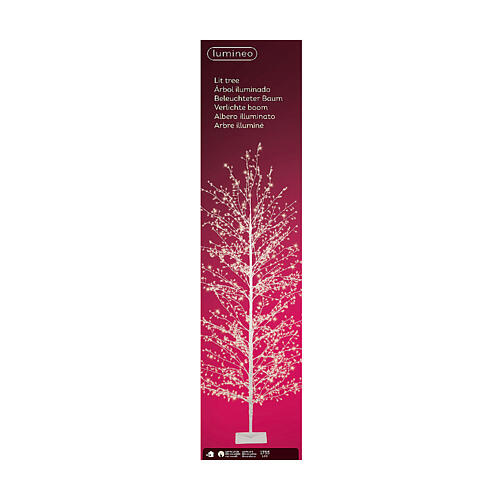 Beleuchteter Baum, weiß, 180 cm hoch, 1755 warmweiße MicroLEDs, für den Innen- und Außenbereich 5