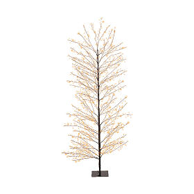 Black LED light tree, extra warm white, 70 in, 1755 micro LEDs, in/outdoor
