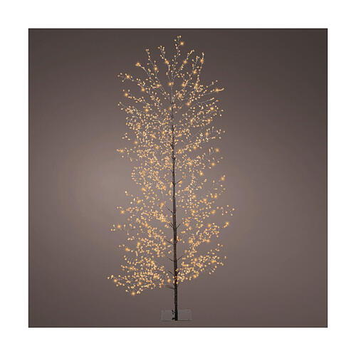 Black LED light tree, extra warm white, 70 in, 1755 micro LEDs, in/outdoor 1