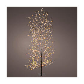 Árbol de Navidad negro 1755 micro LED luminoso 180 cm blanco extra cálido int ext