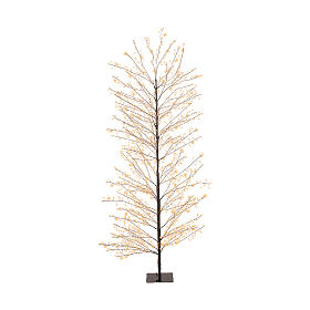 Árbol de Navidad negro 1755 micro LED luminoso 180 cm blanco extra cálido int ext