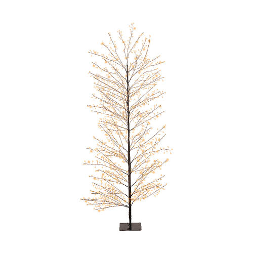 Árbol de Navidad negro 1755 micro LED luminoso 180 cm blanco extra cálido int ext 2