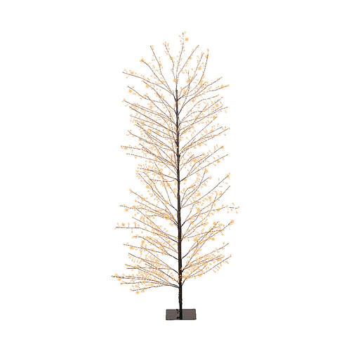 Albero di Natale nero 1755 micro LED luminoso 180 cm bianco extra caldo int est 2