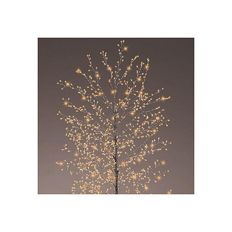 Albero di Natale nero 1755 micro LED luminoso 180 cm bianco extra caldo int est 3