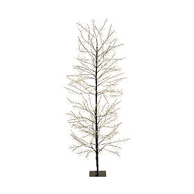 Black LED light tree, warm white, 70 in, 1755 micro LEDs, in/outdoor