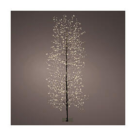 Árbol navideño 180 cm luminoso negro 1755 microLED blanco cálido int ext