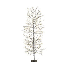 Árbol navideño 180 cm luminoso negro 1755 microLED blanco cálido int ext