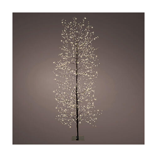 Árbol navideño 180 cm luminoso negro 1755 microLED blanco cálido int ext 1