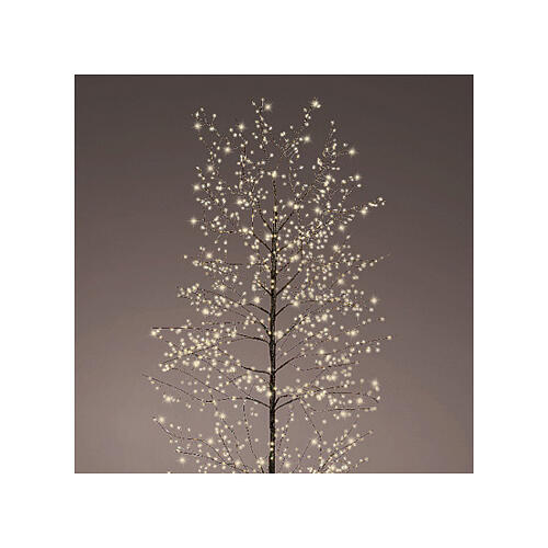 Árbol navideño 180 cm luminoso negro 1755 microLED blanco cálido int ext 3