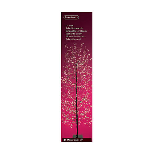 Árbol navideño 180 cm luminoso negro 1755 microLED blanco cálido int ext 5