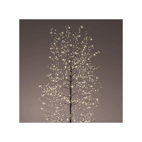 Árvore luminosa 180 cm preta 1755 luzes micro LED branco quente int/ext 3