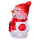 Snowman, 40 cold white LED lights, battery operated, acrylic, 14 in, IN/OUTDOOR s3