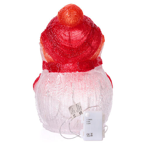 Bałwanek świetlny - figura z akrylu, 40 LED biały lodowy, na baterie, 35 cm, do wnętrz i na zewnątrz 6