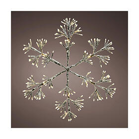 Silver snowflake, 192 warm white LEDs, flickering light, 20 in, in/outdoor