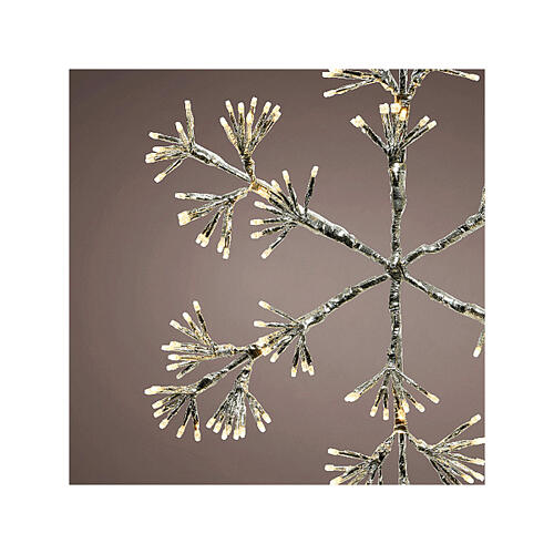 Silver snowflake, 192 warm white LEDs, flickering light, 20 in, in/outdoor 3