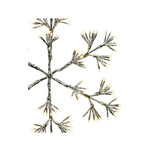 Silver snowflake, 192 warm white LEDs, flickering light, 20 in, in/outdoor 4
