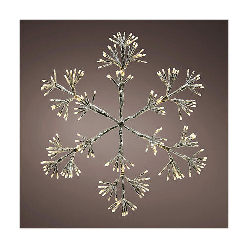 Snowflake decoration 192 LED warm light intermittent effect silver 50 cm int ext 1