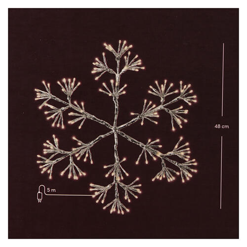 Snowflake decoration 192 LED warm light intermittent effect silver 50 cm int ext 6