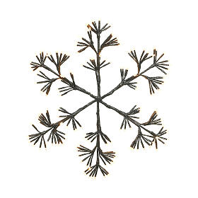 Luminous Christmas snowflake 192 LEDs warm light 50 cm indoor outdoor black int effect