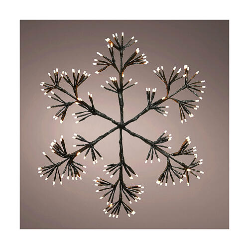 Luminous Christmas snowflake 192 LEDs warm light 50 cm indoor outdoor black int effect 1