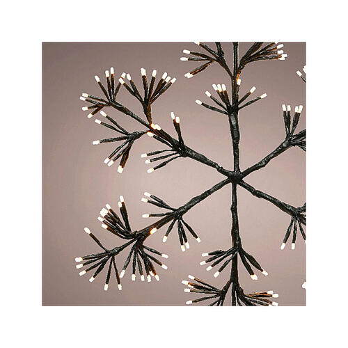 Luminous Christmas snowflake 192 LEDs warm light 50 cm indoor outdoor black int effect 3