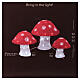 Set of 3 luminous mushrooms, 72 cold white LED lights, acrylic, IN/OUTDOOR s7