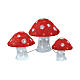 Three bright mushrooms 72 LEDs cold white interior acrylic Christmas decoration s2