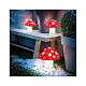 Three bright mushrooms 72 LEDs cold white interior acrylic Christmas decoration s3