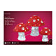 Three bright mushrooms 72 LEDs cold white interior acrylic Christmas decoration s6