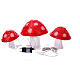 Three bright mushrooms 72 LEDs cold white interior acrylic Christmas decoration s8