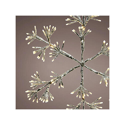 Silver snowflake, 336 warm white LEDs, flickering light, 30 in, in/outdoor 3