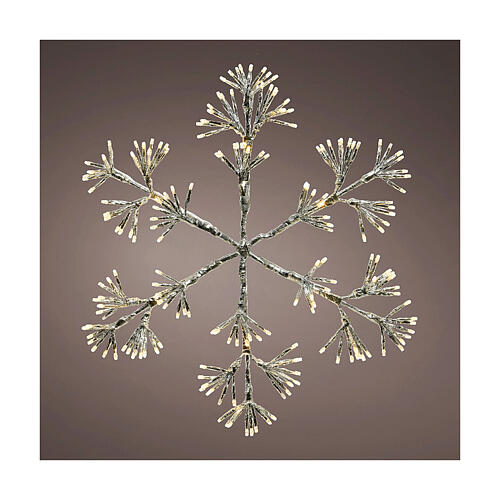 Snowflake 336 LED flashing light warm white silver interior 80 cm 1