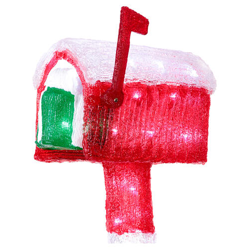 Weihnachtsmann-Briefkasten, Lichtfigur, 60 kaltweiße LEDs, 100 cm, für Innen- und Außenbereich 3